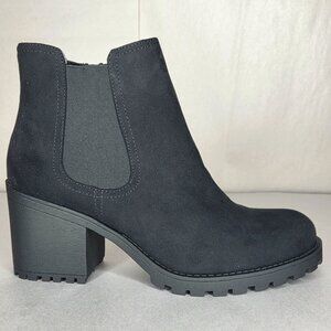 NWT Sun + Stone Women's Morghan Lug Block Heel Black Booties